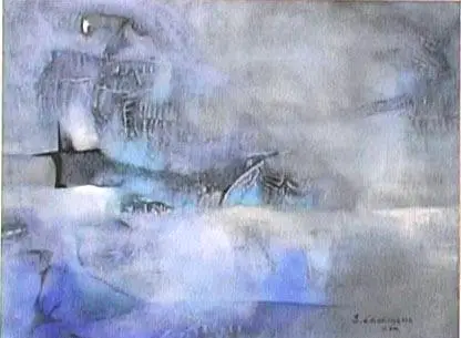Bild in blau/grau